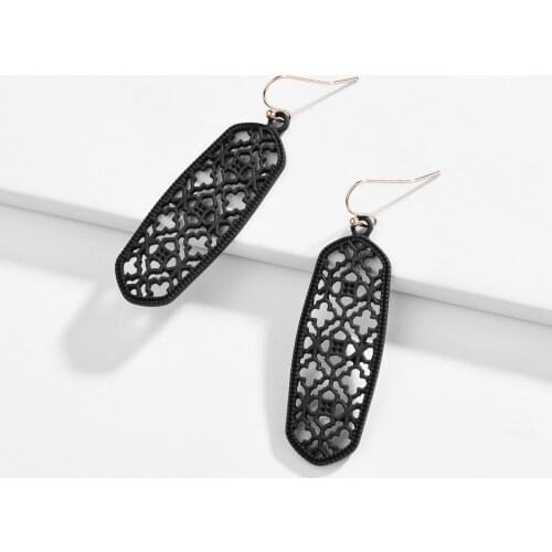 New Designer Inspired Hollow Floral Designs Moroccan Drop Earrings Women Morocco Colorful Painted Alloy Filigree Drop Earrings