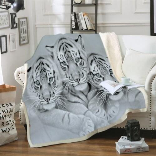 Tiger Lion 3D Bedding Outlet Good Quality Blanket Sherpa Blanket Plush Velvet Warm Sheet Cartoon Office Nap Blanket