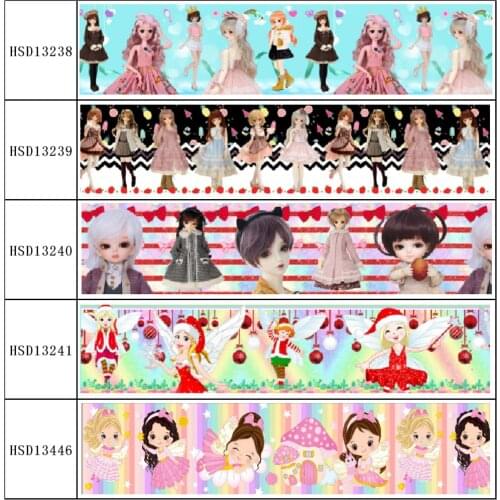 HuangTao 22MM 25MM 38MM 50MM 75mm Printed Pattern on Grosgrain Ribbon for diy ribbon