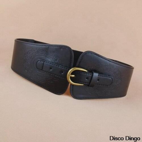 Luxury Ladies Wide Belt Elastic Vintage Buckle Leather Wide Fashion Wild Pin Buckle womens Belt Waist Seal Belt