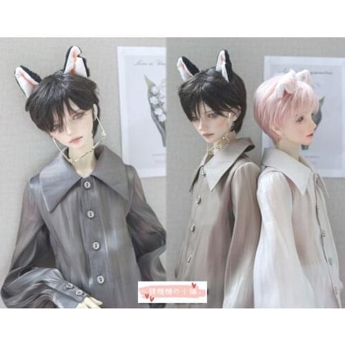 BJD Doll Shirt Silky Chameleon Large Lapel Lantern Sleeve Shirt 3 Color 1/4 1/3 Uncle Size Doll Clothing Accessories