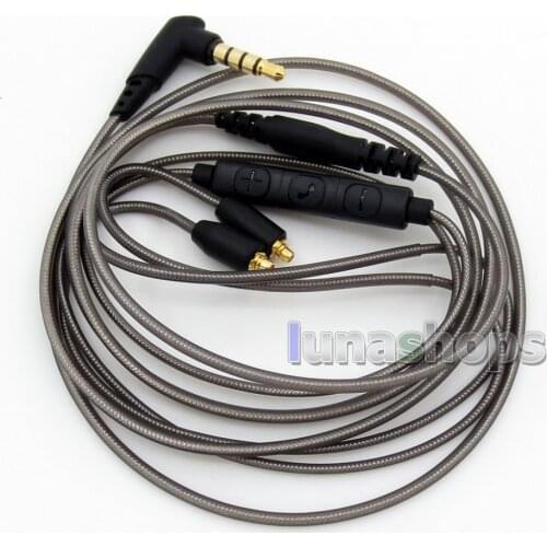 With Earphone Hook Aluminium Foil Mic Control Volume TPE Cable For Shure SE215 SE315 SE425 SE535 SE846 LN005876