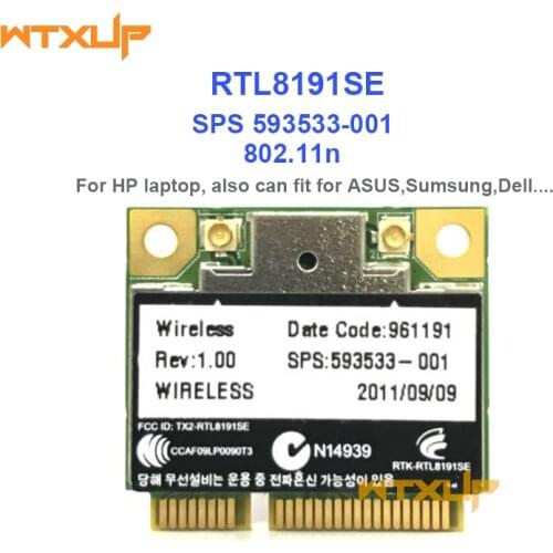 Network Cards Realtek RTL8191SE RTL8191 SPS 593533 Wireless Wifi Card for HP notebook CQ42 G42 G62 G72 4520S CQ320 CQ321