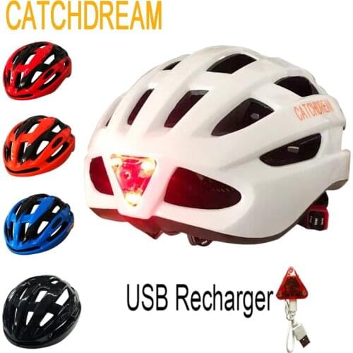 CATCHDREAM Road Bicycle Cycling Helmet With Rechargable Taillight Outdoor MTB Mountain Bike Bicycle Helmets For Women And Men
