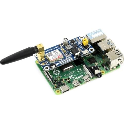 GSM / GPRS/ GNSS/ Bluetooth HAT for Raspberry Pi Bluetooth 3.0 Supports SMS phone call GPRS DTMF HTTP FTP MMS email GPS COMPASS