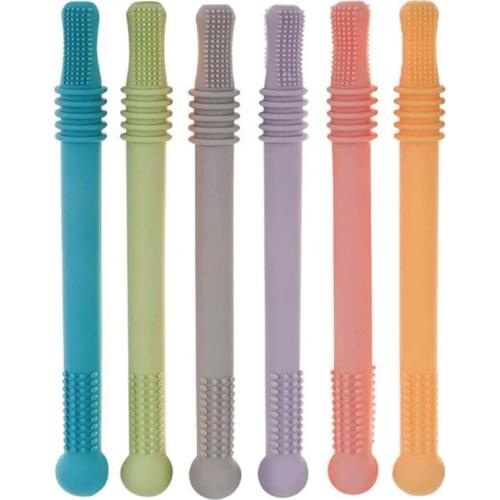 Silicone Molar Straw Baby Teether Baby Chewable Toy Food Grade Baby Teething Toys Silicone Chew Dental Care Toothbrush Gift