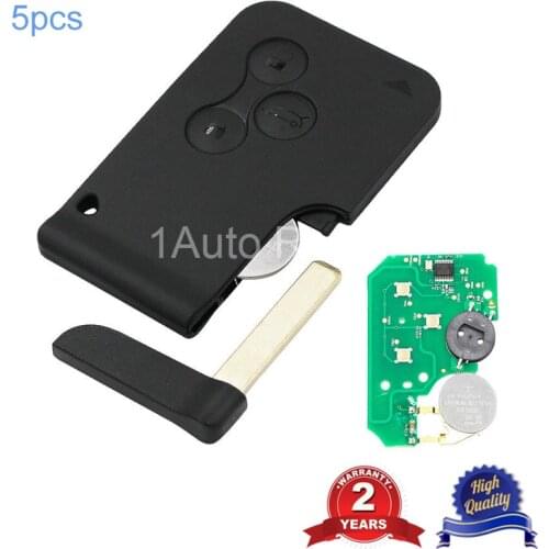 5pcs Smart Remote Key Card for Renault Megane II Scenic II Grand Scenic 2003-2008 PCF7947chip 433Mhz 3 buttons good quality