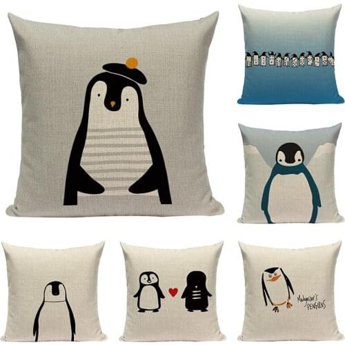 Snowman Sweetheart Decorative Sofa Pillows Case Christmas Home Decor Bed Pillow Cases Snowflakes Penguin Cushion Cover 45*45cm