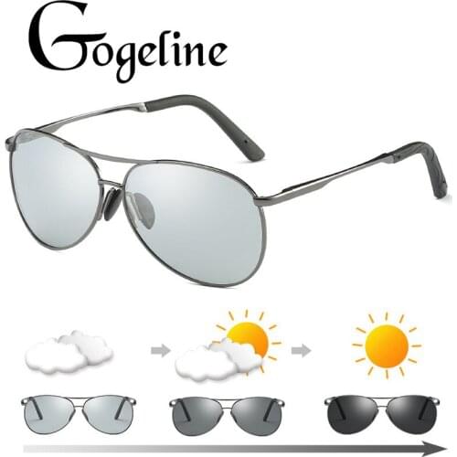 2020 Photochromic Polarized Sunglasses for Men Women Pilot Polaroid Chameleon Sun glasses Discoloration Driving aviation UV400