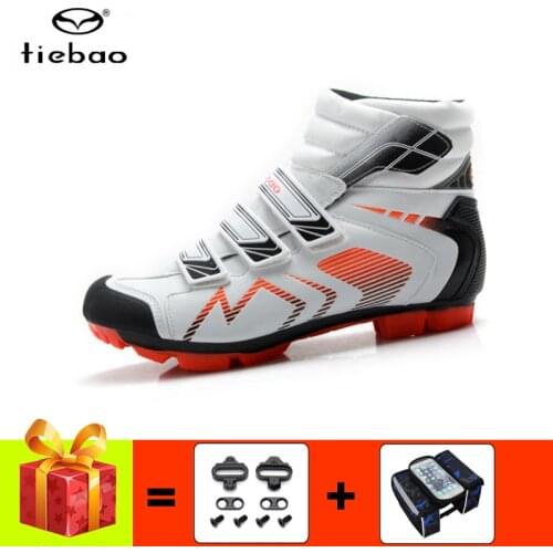 Tiebao winter mountain bike shoes men women cycling sneakers sapatilha ciclismo mtb riding bicycle self-locking breathable shoes