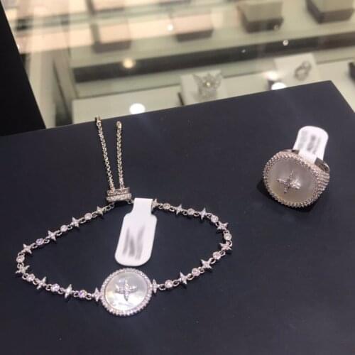 UMGODLY Luxury Brand Copper Star Art Round Shell Badge Bracelet Micro Cubic Zircon Women 2018 May Collection Jewelry Gift