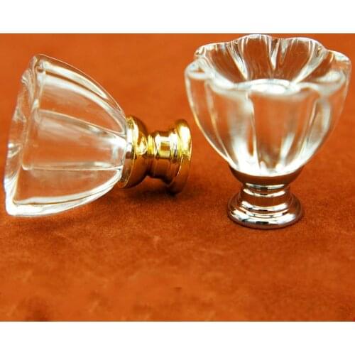 High quality 10pcs Acrylic Zinc Alloy Crystal Glass Door Knobs with Screws Drawer Cabinet Furniture Kitchen Handle diameter 30mm