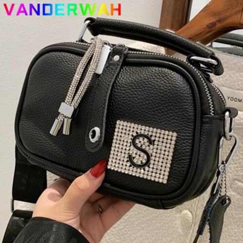 High Quality Shoulder Messenger Bags for Women 2021 Genuine Leather Lady Purses and Handbags Designer Fashion Diamond Saddle Bag