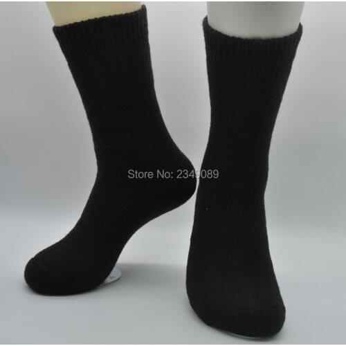 1 Pair Winter The Whole Merino Wool Terry Thick Thermo Socks Mens socks Deep coffee Color