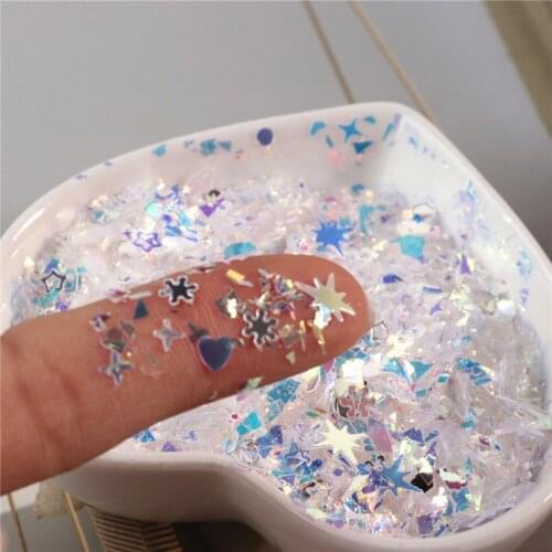 10g Lrregular Shell Paper Paillettes Glitter Mix High Flash Crystal Sequins Colorful Flakes For 3D DIY Nail Art Decoration