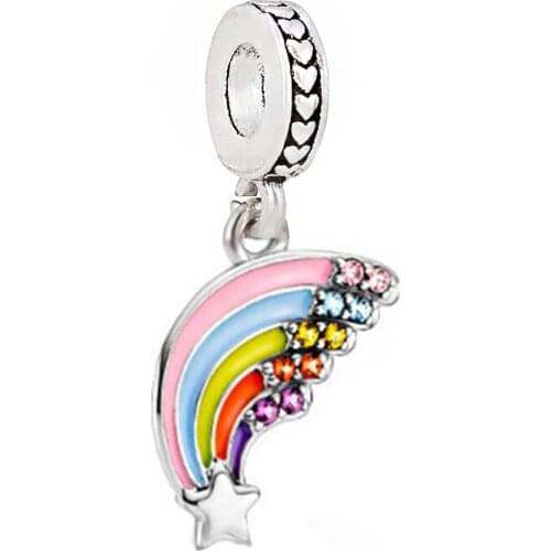 2Pcs/Lot Rainbow Pendant The Rainbow After Wind and Rain Means Beauty and Luck.DIY Women Jewelry Pendent Braceledes Necklaces