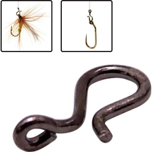 25PCS Black Color Fly Fishing Stainless Steel Snap Hooks /Fishing Snap
