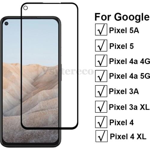 3-1PCS Tempered Glass For Google Pixel 5a 5 4 3 3A XL 3XL 3 Vidrio Full Cover Glass For Google Pixel 4A 4g 5g Screen Protector