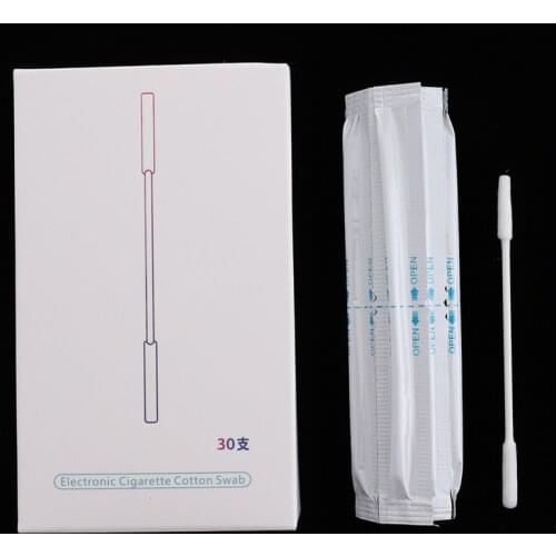 30pcs Electronic Cigarette Cleansing Cotton Swab Double Head Disposable Alcohol Cleaning Stick For IQOS Heater Individual Packed