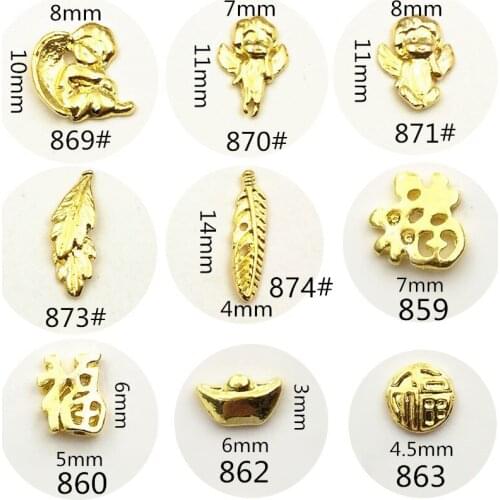 50pcs/pack Japan 3D Nail Art Decorations Metal Nail Accessories Kawaii Styles Nail Parts DIY Charm Alloy Nail Supplies