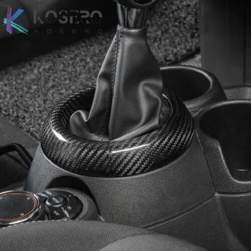 Car Carbon Fiber Accessories Gear Shift Panel Cover Decoration Sticker For BMW MINI Cooper S F54 F55 F56 F57 F60 Car Styling