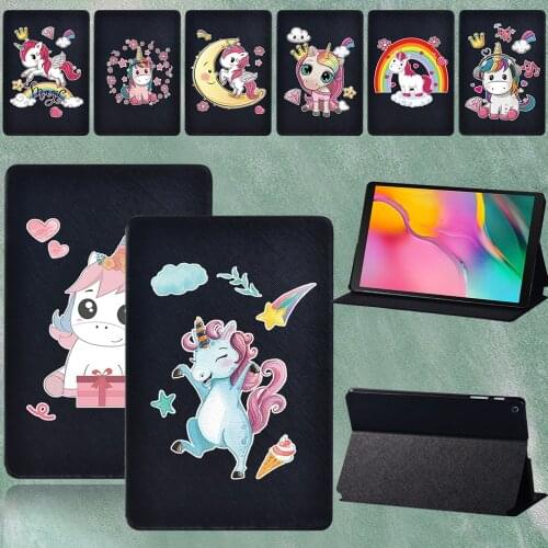 Tablet Case for Samsung Galaxy Tab A7 10.4" T500/Tab A A6 10.1"/Tab A 9.7"/10.1"/10.5"/S5E Unicorn Series Leather Cover + Pen