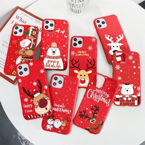 Cartoon Christmas TPU For iPhone 13 12 Pro Max Mini Gift Cases For iPhone 11 Pro XS MAX X XR SE 2020 7 8 6 6S 5 5S SE Plus Cover