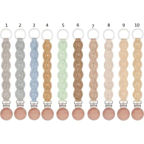 Crochet Baby Pacifier Chain Clips Adapter Holder O Rings Soother Dummy Clips P31B