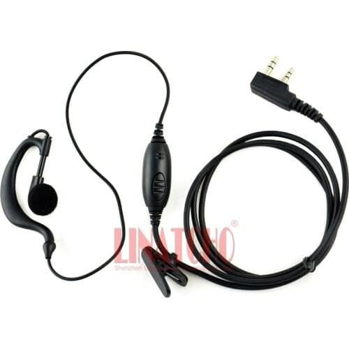 LINATCHO two way radio walkie talkie ear hook earphone mic with PTT button universal K-Type