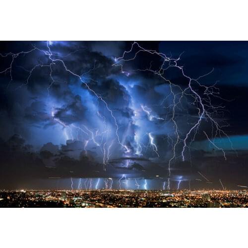 Electrical Lightning Storm Art print Silk poster Home Wall Decor