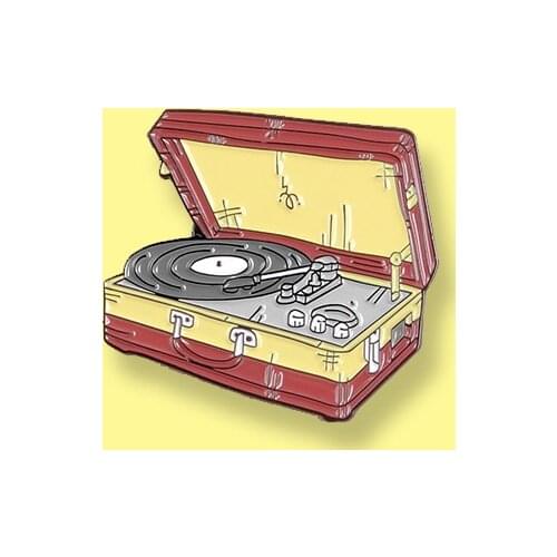 Retro Record Player Music Enamel Lapel Pin Classic Audiofile Vintage Brooch For Denim jackets Backpack Music Lovers Badge Gift