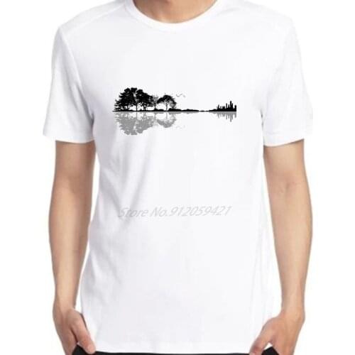 Mens T-shirt Guitar Tree Nature Forest Climate Change Music Vintage Gift Tee Streetwear Harajuku oversized t shirt men clothing