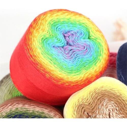 Cotton Acrylic Yarn Rainbow Crochet Soft Multicolor Cotton 1000M 220g Hand Knitting Fancy Yarn for Crocheting Shawl Blanket