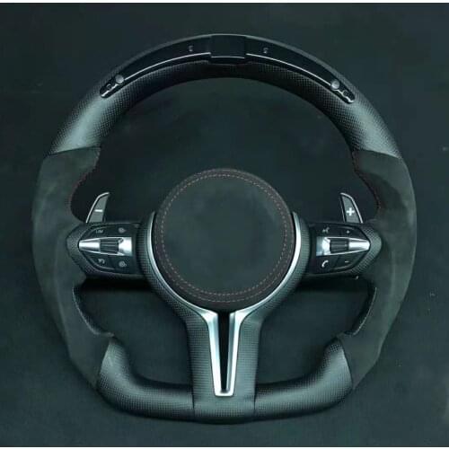 Cuatomized LED Carbon Fiber Sports Steering Wheel Alcantara for BMW 328 M2 M3 M4 2015-2021
