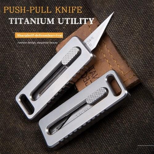 Titanium alloy pocket knife engraved Self-Defense gadget Carry it with you for security check High strength corrosion resistance