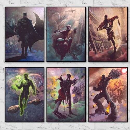 Marvel Avengers Canvas Painting Superhero Batman Catwoman Posters and Prints Print Mural Picture Childrens Room Home Wall Decor