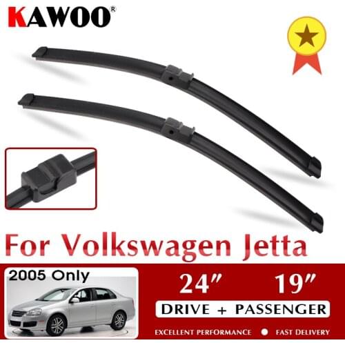 KAWOO Wiper Front Car Wiper Blade Blades for VW Volkswagen Jetta 2005 Year Windshield Windscreen Window 24"+19" LHD RHD Side Pin