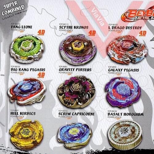 7pcs/lot Classic Beyblades Burst Metal Fusion 4D System Battle Spinning toy Top Masters Launcher Pack