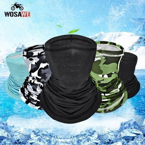 WOSAWE Ice silk bandana Camouflage Motorcycle Mask Balaclava Face Mask Skiing skate Riding Scarf Breathable Bicycle Mask