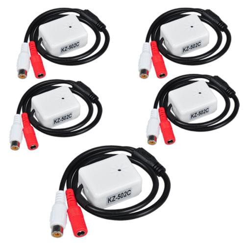 5 PCS Microphone Adjustable Sensitivity MIC Microphone for CCTV Security DVR