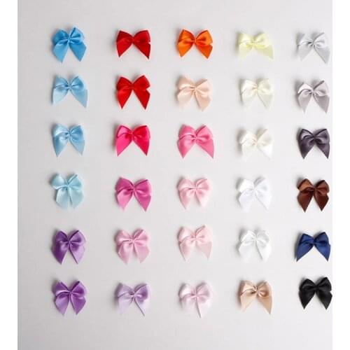 100Pcs 25mm Handmade Ribbon Mini Bowknot Appliqued Ornaments DIY Crafts Supplies Hair Accessories Wedding Clothes Decor Material