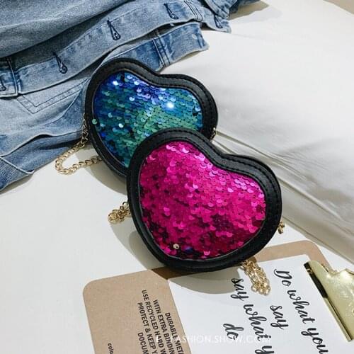 Mini Kids Handbag Heart Child Shoulder Messenger Bags Small Baby Girl Bags Chain Purse Birthday Gift Princess Evening Party Bags