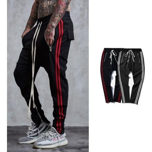 2020 Spring autumn Mens Harem Pants retro Side Double Striped Pants Track Trousers Elastic Waist Joggers Sweatpants Pencil pants