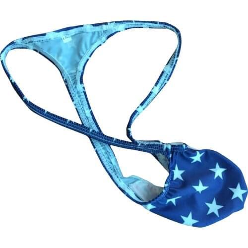 Mens Underwear G-String Thong Contoured Pouch Bulge Bud Grape Smugglers USA Flag Stars&Stripes Patriotic