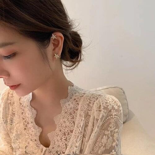 ​ZDMXJL 2021 New Fashion Womens Earrings Fine Star Ears Hang Single Stud Earrings For Women Girl Party Gifts Jewelry Wholesale