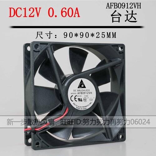 Riginal for delta AFB0912VH = AUB0912VH 9225 12V 0.60A 2-wire axial cooling fan