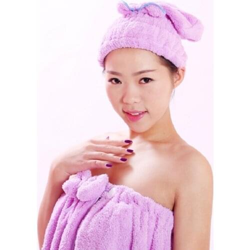 Microfiber Bath Towel Hair Dry Quick Drying Lady Bath towel soft shower cap hat for lady man Turban Head Wrap Bathing Tools