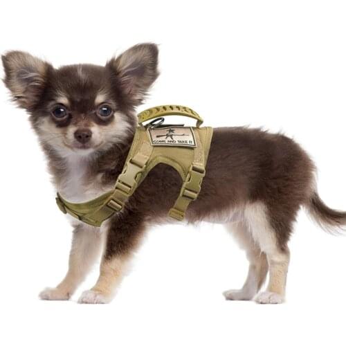 Adjustable Dog Harness Vest With Handle Pet Training Harness For Small Dogs Cat Outdoor Walking Vest Military Cat Vest Harness