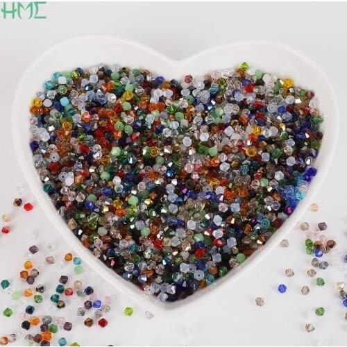 Shining 4mm 50pc Rondelle Austria Faceted Crystal Glass Bicone Round Loose Spacer Beads for Jewelry Making DIY Bracelet Necklace