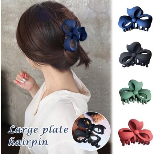 Stylish Simple Frosted Large Hair Clip Bow Shape Hairpin Womens Hair Accessory BN
